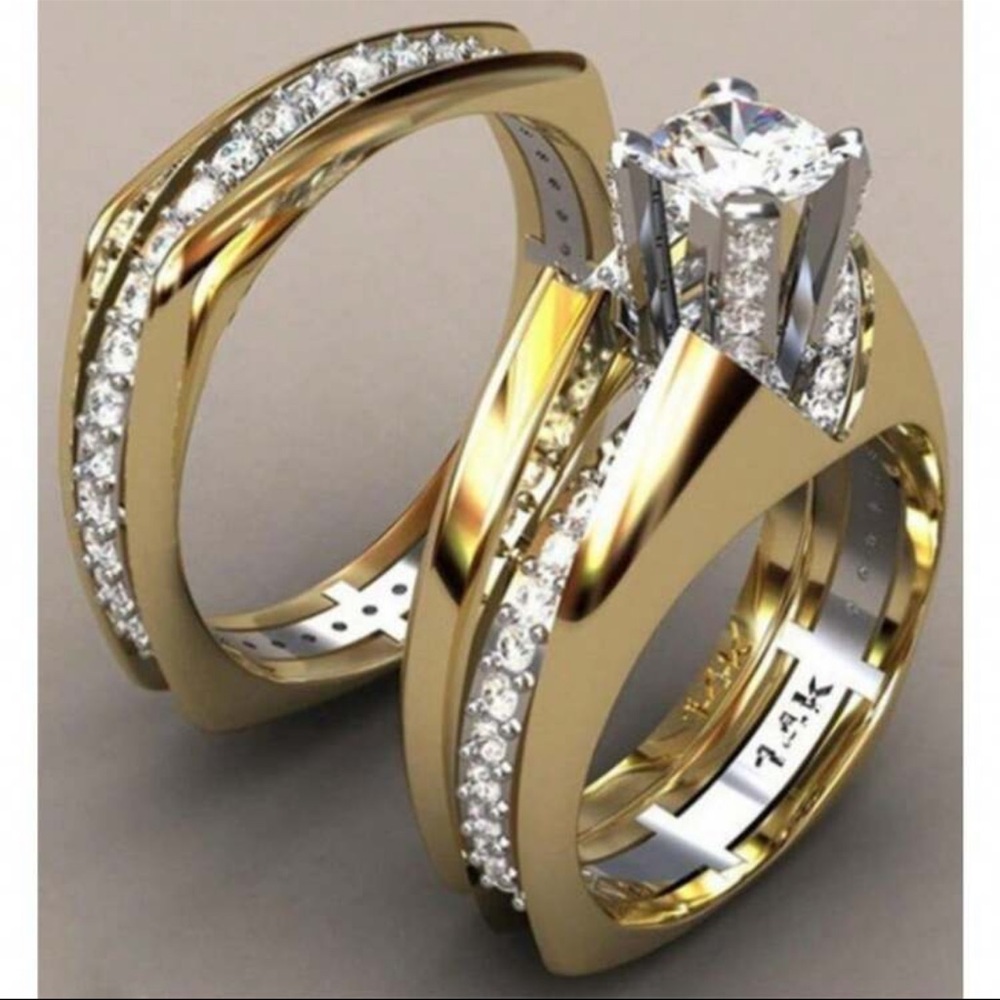 Gold Plated 🔥 Women's Ring Set